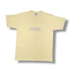 Vintage 90's Oarsman Alaska Embroidered Yellow T-Shirt USA Made Size Men's M